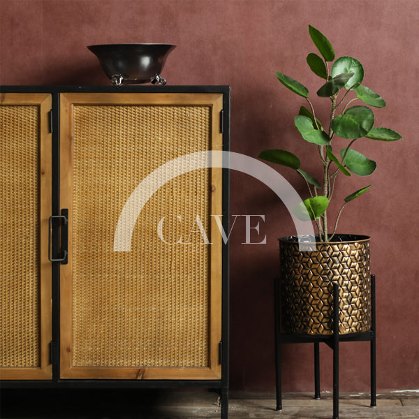 Art Deco Pattern Metallic Flower Pot - More Sizes