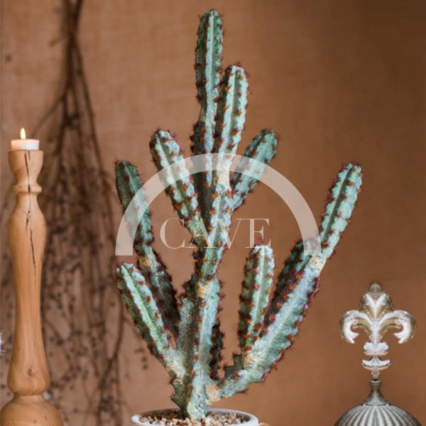 Indoor Artificial Plants - Cactus with Red Accent