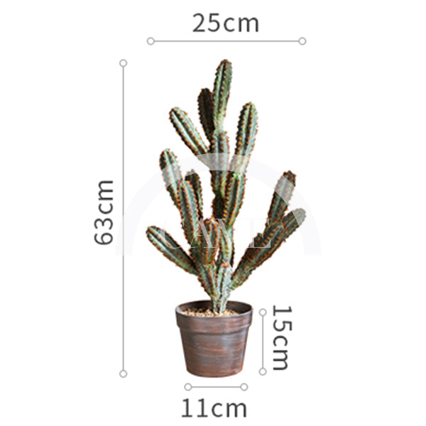 Indoor Artificial Plants - Cactus with Red Accent