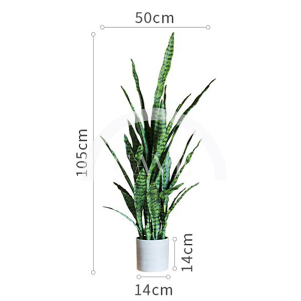 Indoor Artificial Plants - Tiger Tail Orchid with Green Leaves - More Sizes