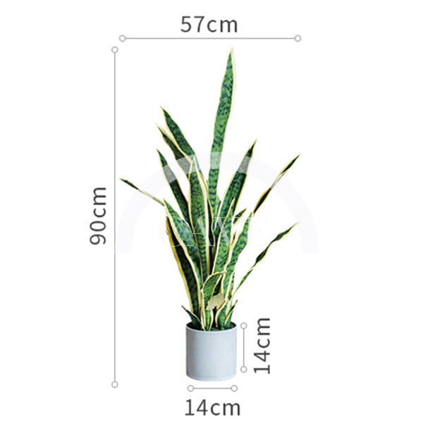 Indoor Artificial Plants - Tiger Tail Orchid with Yellow Leaves - More Sizes
