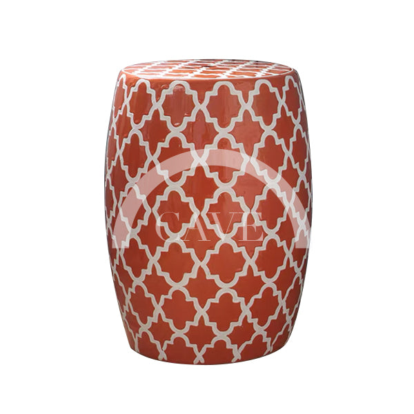 Casbah Trellis Ceramic Drum Stool - More Colors