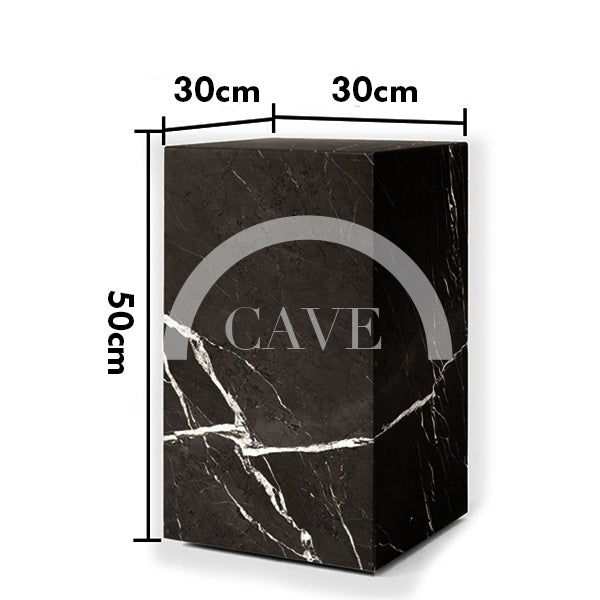Constantine Marble Plinth Tall Side Table - Black Marble