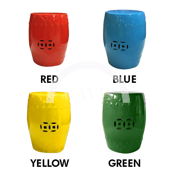 Dynasty Drum Side Table and Stool - More Colors