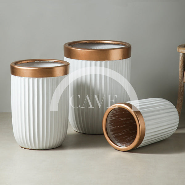 Home Flower Pot With Copper Accent - More Sizes