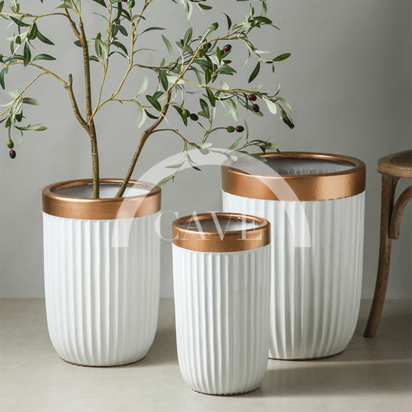 Home Flower Pot With Copper Accent - More Sizes