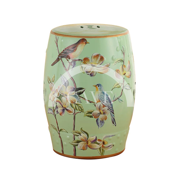 Pagoda Modern Chinese Painting Ceramic Drum Stool - More Colors