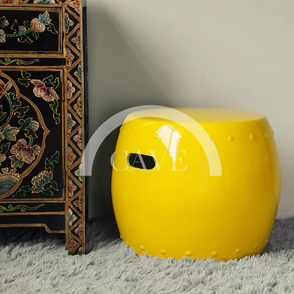 Qi Modern Chinese Style Ceramic Drum Stool - More Colors