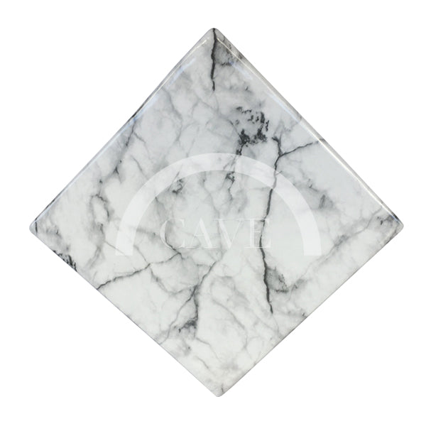 Square Ceramic Drum Stool with Marble Pattern - More Colors