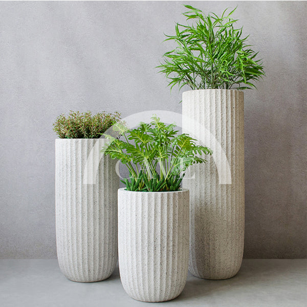 Textured Tall Flower Pot - More Sizes