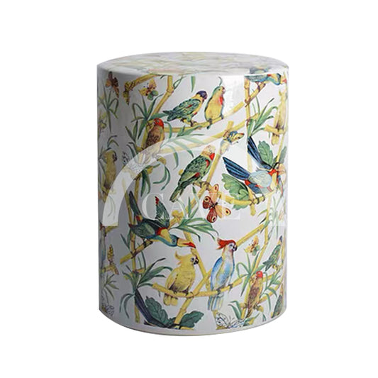 Artisanal Ceramic Garden Stool - Autumn