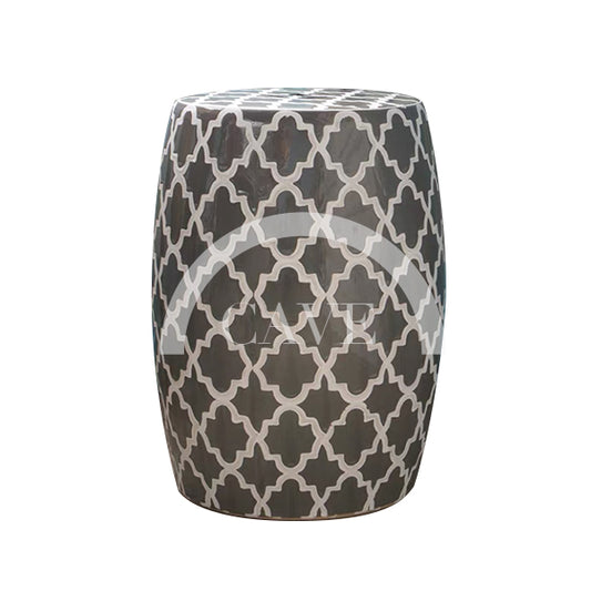 Casbah Trellis Ceramic Drum Stool - More Colors