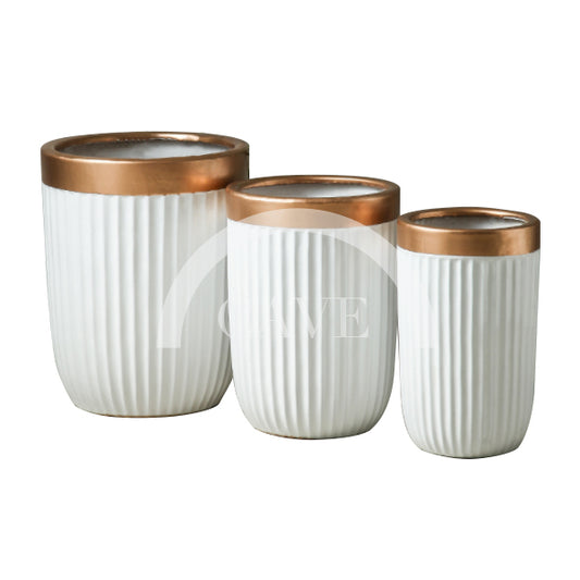 Home Flower Pot With Copper Accent - More Sizes