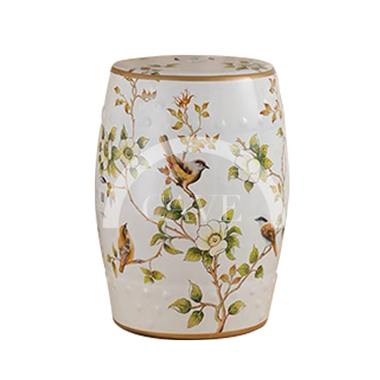 Pagoda Modern Chinese Painting Ceramic Drum Stool - More Colors