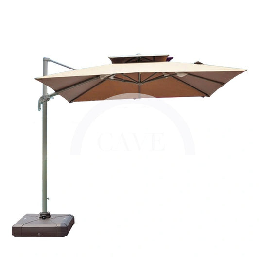 Tahiti Large Square Outdoor Umbrella with Water Filled Base - More Colors & Sizes